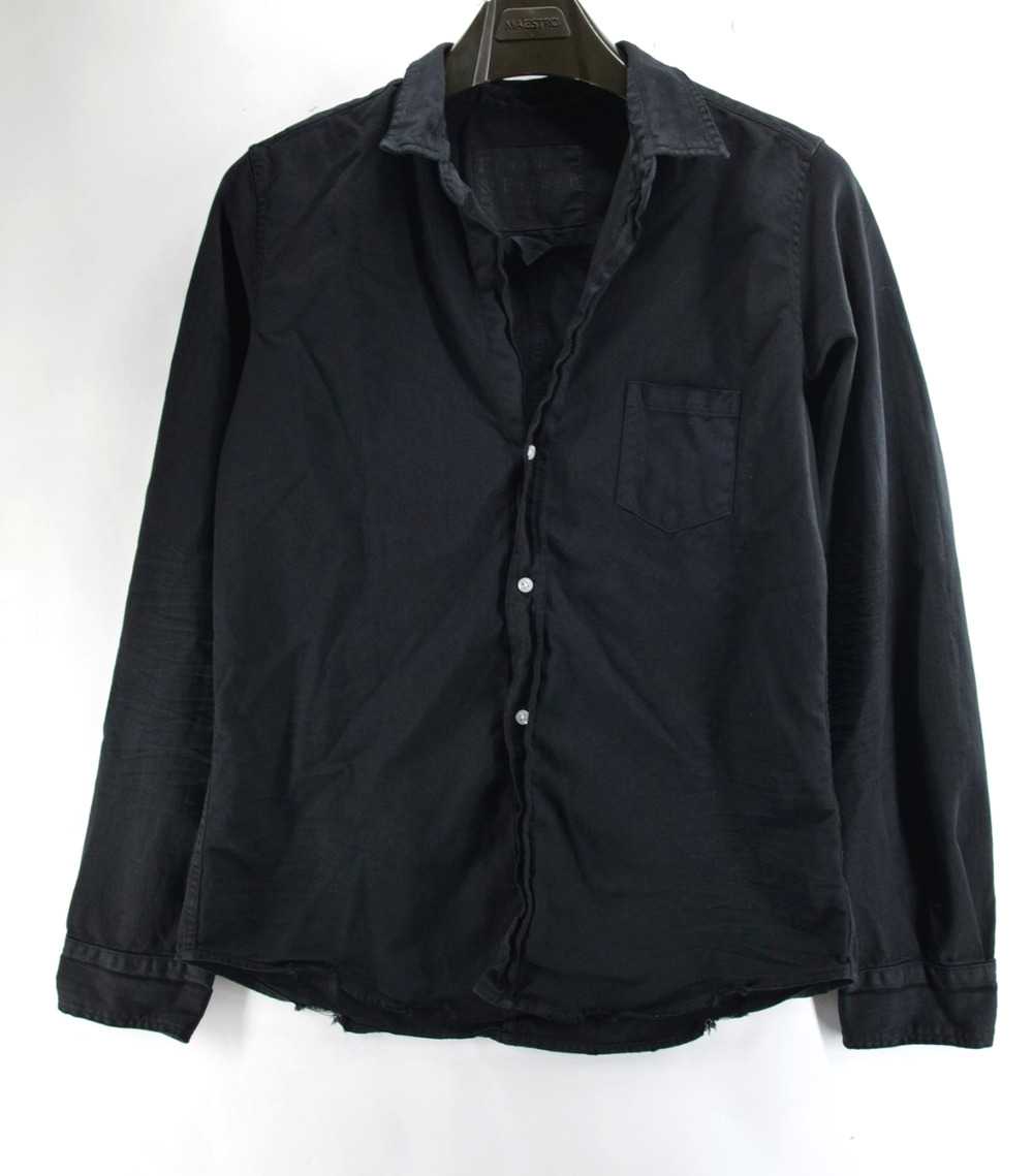 Frank & Eileen Shirt Womens Large Black Relaxed Button Up